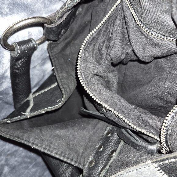 Lucky Brand Charcoal Patchwork Shoulder Bag And Wallet - Picture 2 of 6